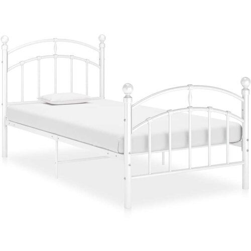  Za krevet bijeli metalni 100 x 200 cm Slike