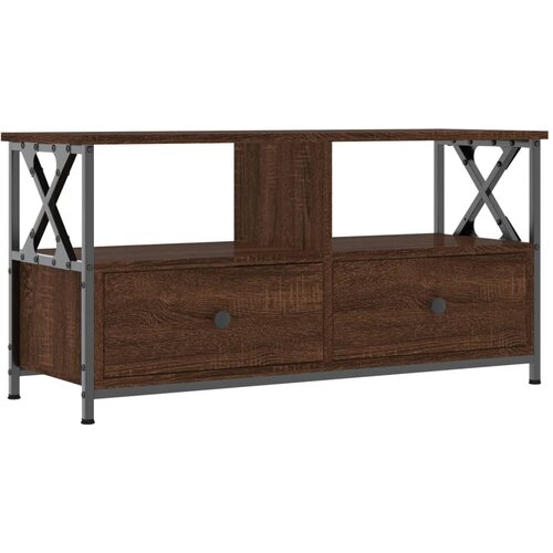 Maison Chic TV omarica - TV stojalo - Televizijska omarica rjavi hrast 90x33x45 cm inženirski les in železo, (21698662) Cene
