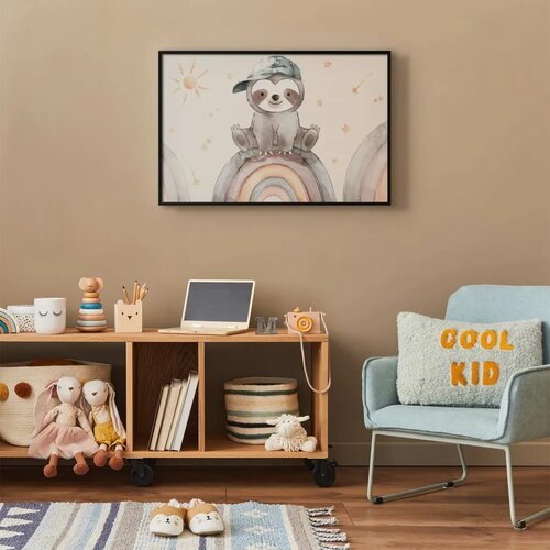 Plakat - Little Animal Among Stars and Rainbows 42x29.7 Crni okvir Slike