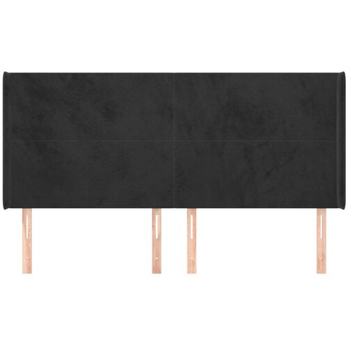  Uzglavlje s u&amp;scaron;ima crno 183x16x118/128 cm bar&amp;scaron;unasto Slike