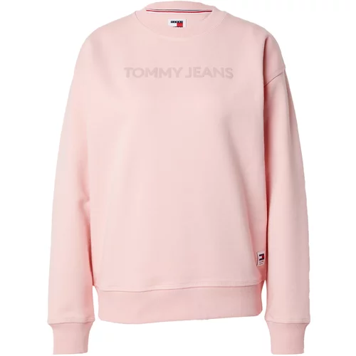 Tommy Jeans Sweater majica 'CLASSIC' mornarsko plava / pastelno roza / crvena / bijela