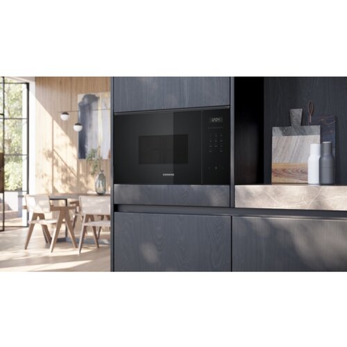 Siemens BF525LMB1 iQ500 Vgrajen pec 38 mikrovalovni cm visok Crna, nerjavece jeklo Slike