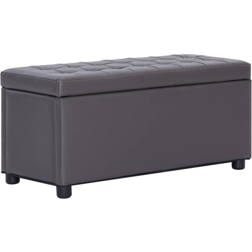 The Living Store Tabure s prostorom za shranjevanje 87,5 cm sivo umetno usnje - Tabure S Prostorom Za Shranjevanje, (21485991) Slike
