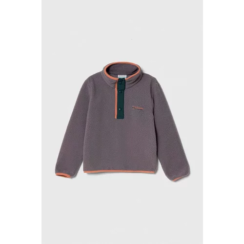 Columbia Otroški pulover U Helvetia Half Snap Fle vijolična barva