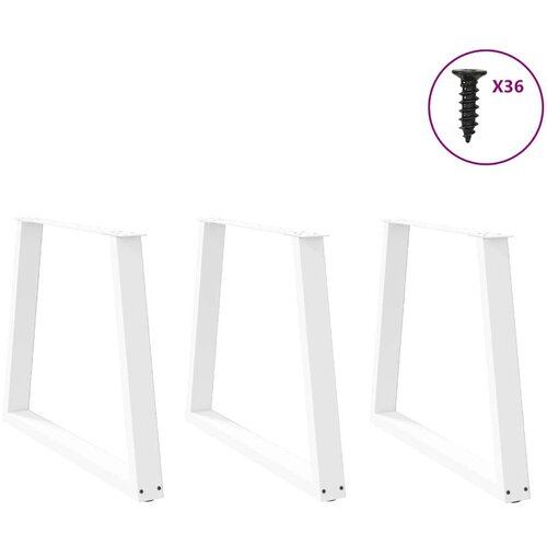  Noge za blagovaonski stol V-oblik 3 kom bijele 70x(72-73 3) cm Slike