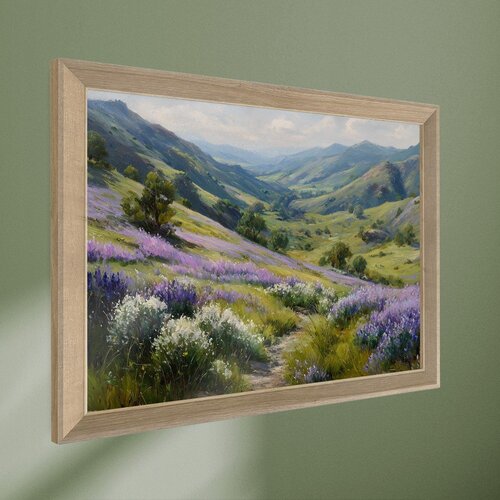 Styler Tiskana slika z okvirjem 75x56 cm Violet Hills &amp;ndash; Slike