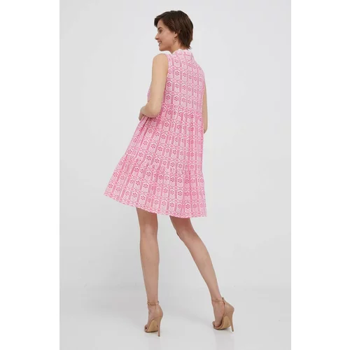 Rich & Royal Pamučna haljina boja: ružičasta, mini, širi se prema dolje