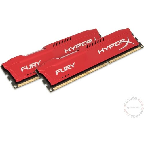 Kingston DIMM DDR3 16GB (2x8GB kit) 1600MHz HX316C10FRK2/16 HyperX Fury Red ram memorija Slike