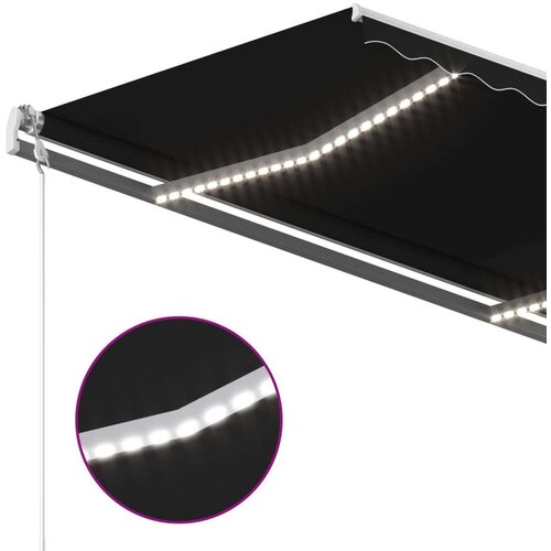  Automatska tenda sa senzorom za vjetar LED 350x250 cm antracit Slike