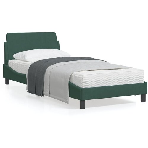 vidaXL Okvir za krevet s uzglavljem tamnozeleni 90x200 cm baršunasti Cene