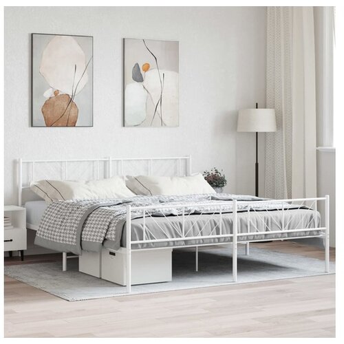 vidaXL okvir kreveta uzglavlje i podnožje bijeli 180x200 cm Cene