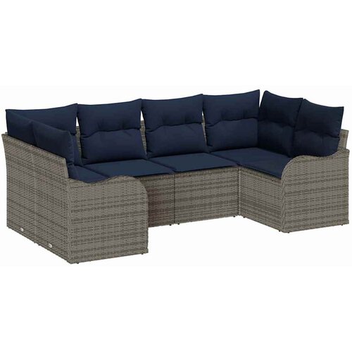 vidaXL Kavčna garnitura z blazino 6 pcs Siva Poliratan, (5000085030) Cene