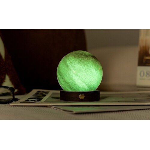 Gingko LED namizna svetilka v temni naravni barvi s steklenim senčilom (vi&amp;scaron;ina 9 cm) Sand Storm &amp;ndash; Slike