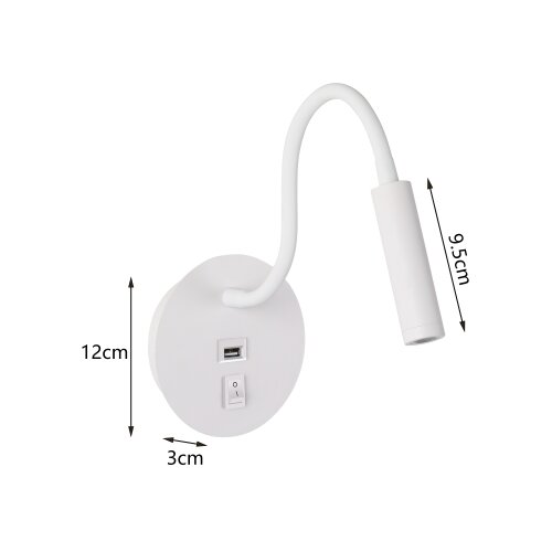  Brilagi - LED fleksibilna zidna lampa sa USB priključkom MAYA LED/3W/230V bela Slike