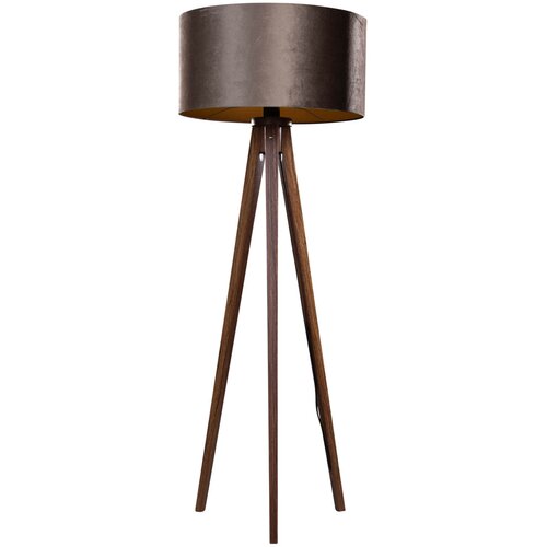 QAZQA Stoječa svetilka na treh nogah, orehov les z rjavo žametno odtenkom 50 cm - Tripod Classic Cene
