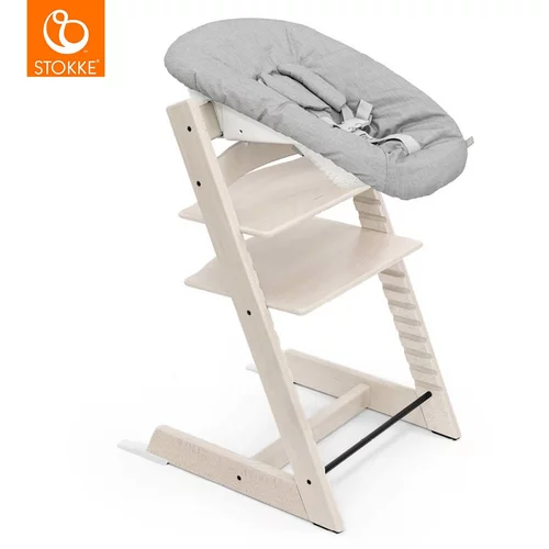 Stokke otroški stolček tripp trapp® whitewash + vstavek za novorojenčka tripp trapp® grey