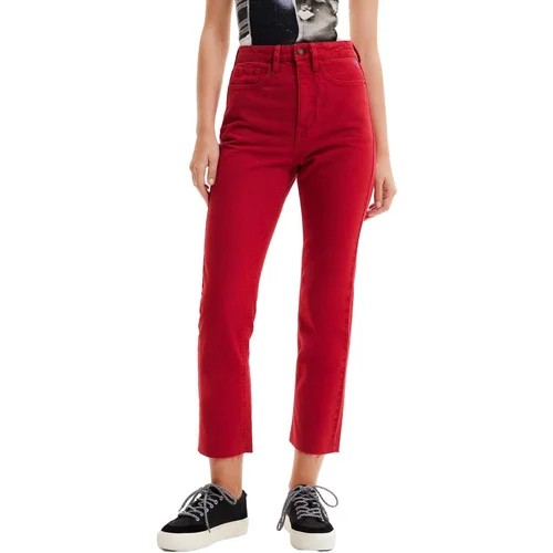 Desigual Jeans straight JAVIERA 22WWDD09 Rdeča