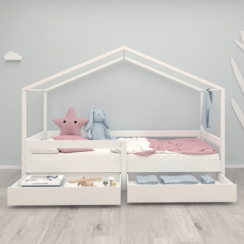 Roba Bijeli dječji krevet u obliku kućice 90x200 cm &amp;ndash; Slike