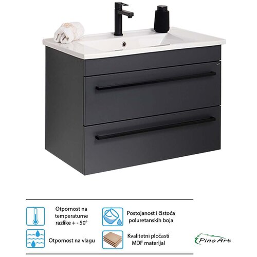 Pino Art Lavabo sa ormarićem Atria 65cm 0976 Antracit Slike