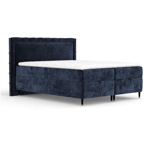 Maison de Rêve Temno modra boxspring postelja s prostorom za shranjevanje 160x200 cm Voyage – Cene