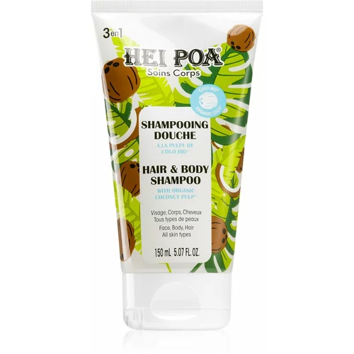 Hei Poa Organic Coconut Oil šampon s kokosovim oljem za telo in lase 150 ml