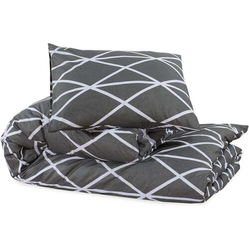  Set posteljine za poplun sivi 260 x 240 cm pamučni Slike