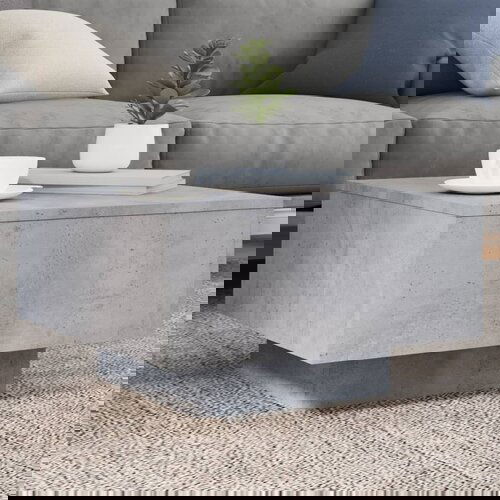 vidaXL Stolić za kavu s LED svjetlima sivi boja betona 55 x 55 x 31 cm Cijene