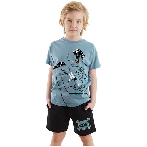 Denokids pirate dinos boy's summer t-shirt shorts set Slike