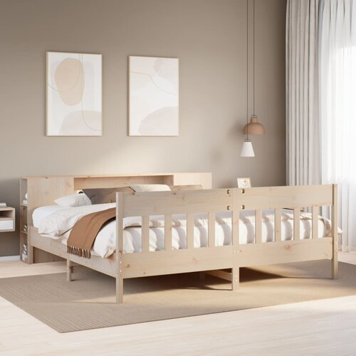 vidaXL Krevet s regalom za knjige bez madraca 180x200 cm od borovine Cene