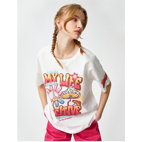 Koton Printed T-Shirt Cotton Crew Neck Short Sleeve Slike