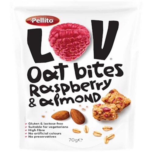Pellito Ovseni zalogaji sa malinom i bademom, 70g Cene