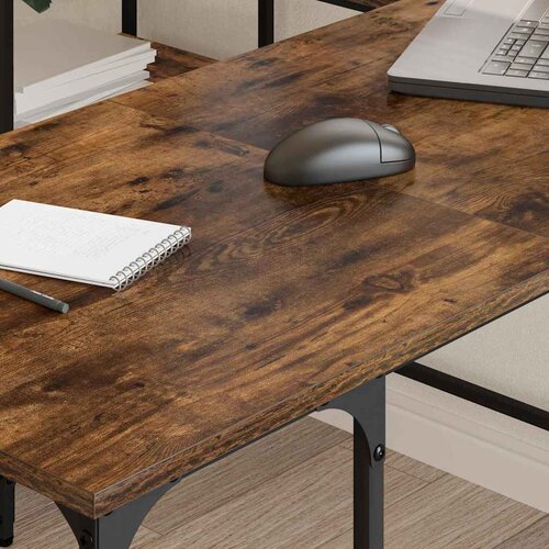  Radni stol boja dimljenog hrasta 139x139x75cm konstruirano drvo Slike