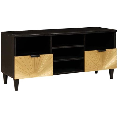 TV ormar Crna i zlatna 100 x 33 x 46 cm Konstruirano drvo Cene