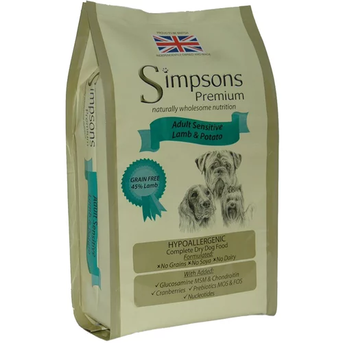 Simpsons Premium Sensitive Adult jagnjetina & krompir - Varčno pakiranje: 2 x 12kg
