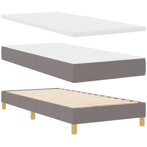  Boxspring - Krevet s oprugama i madracem krem 90x200 cm Sivo-smeđa Slike