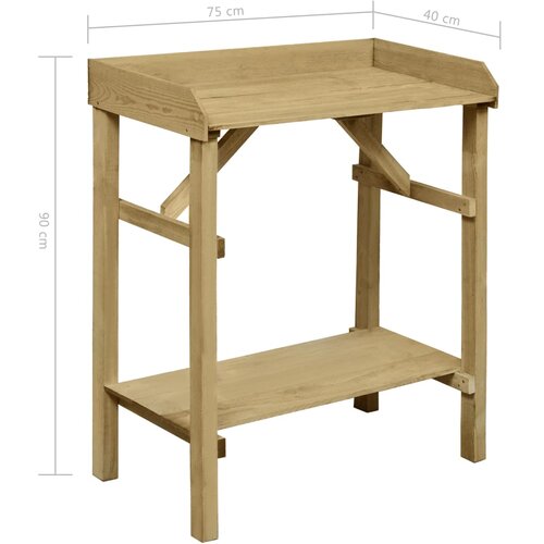  Vrtni stolić za sadnju od impregnirane borovine 75 x 40 x 90 cm Slike