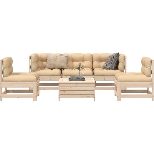 VidaXL 6-dijelni set vrtnih sofa od masivne borovine Slike