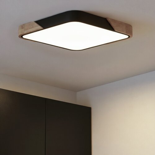  Brilagi - LED prigu&amp;scaron;iva svetiljka PILANA LED/60W/230V hrast/crna 56x56 cm + daljinski upravljač Slike