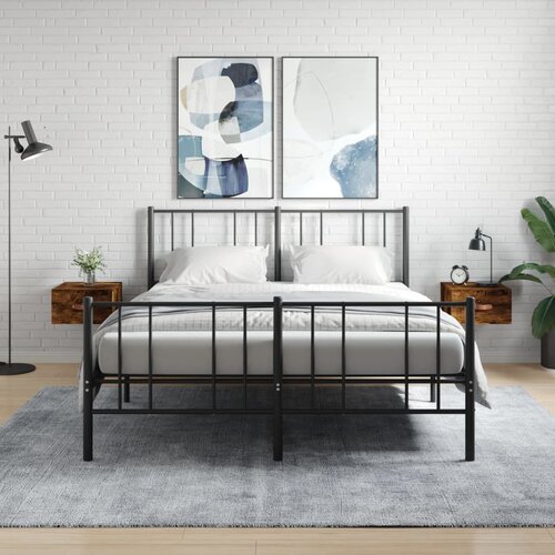  Zidni noćni ormarići 2 kom dimljenog hrasta 35x35x20 cm Slike