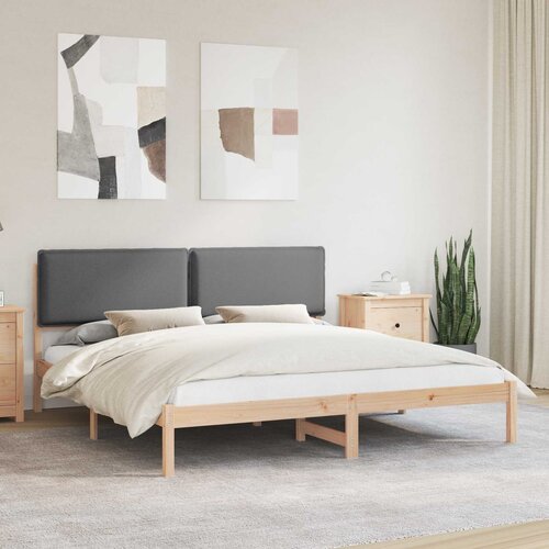  Krevetni okvir s tapiciranim uzglavljem Tamno siva 180 x 200 cm Cijene