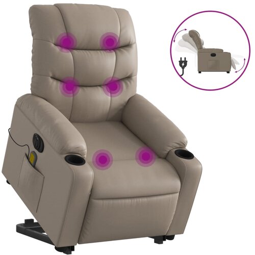 vidaXL Električni masažni naslonjač na podizanje boja cappuccina Cijene