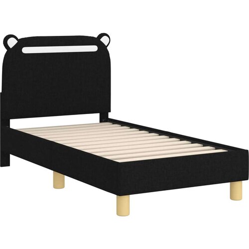  Okvir kreveta za malu djecu s naslonom Crna 70 x 140 cm tkanina Slike