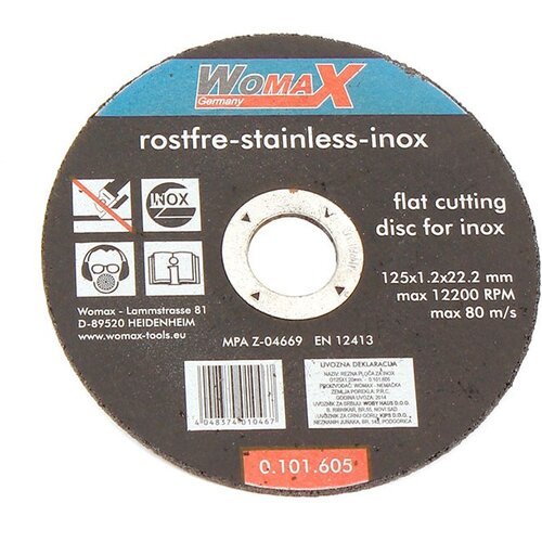 Womax rezna ploča, FI125x1.20mm Cene