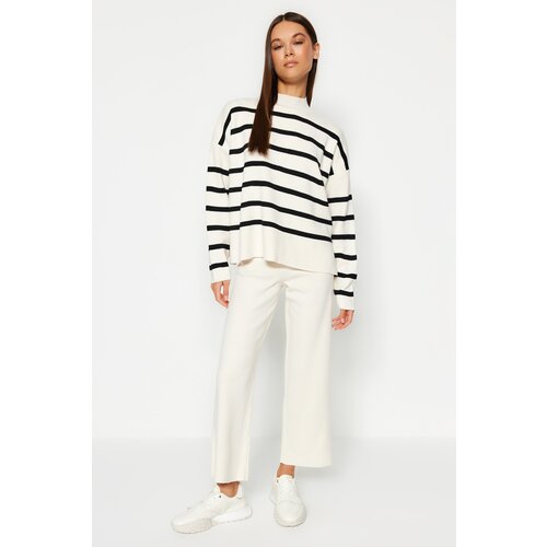 Trendyol Striped Sweater Bottom-Top Suit with Ecru Pants Slike