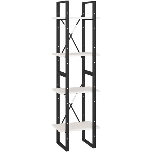  za knjige s 4 razine bijeli 40x30x140 cm od borovine Slike