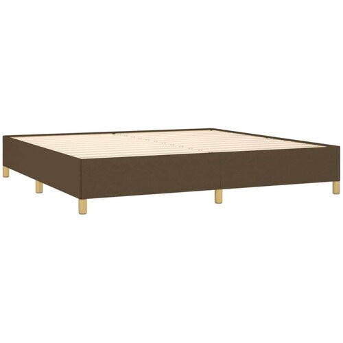  Krevet s oprugama i madracem tamnosmeđi 200x200 cm od tkanine Slike