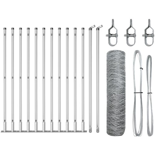vidaXL heksagonalna ograja 0,4x25 m, ograjni stebri 13 kos Ø32mm 50cm Cene