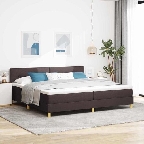  Krevet s opruga kutije Tamno smeđa 200 x 200 cm tkanina Cijene