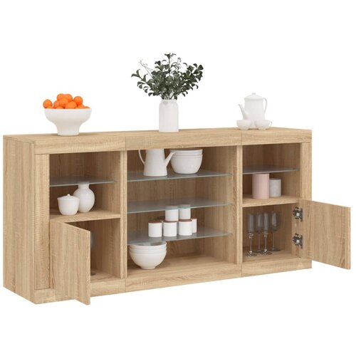 VidaXL Komoda s LED svjetlima boja hrasta sonome 142 5x37x67 cm Slike