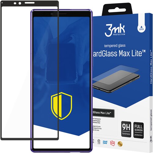 3mk SONY XPERIA 1 BLACK - HARDGLASS MAX LITE, (22004728) Cene
